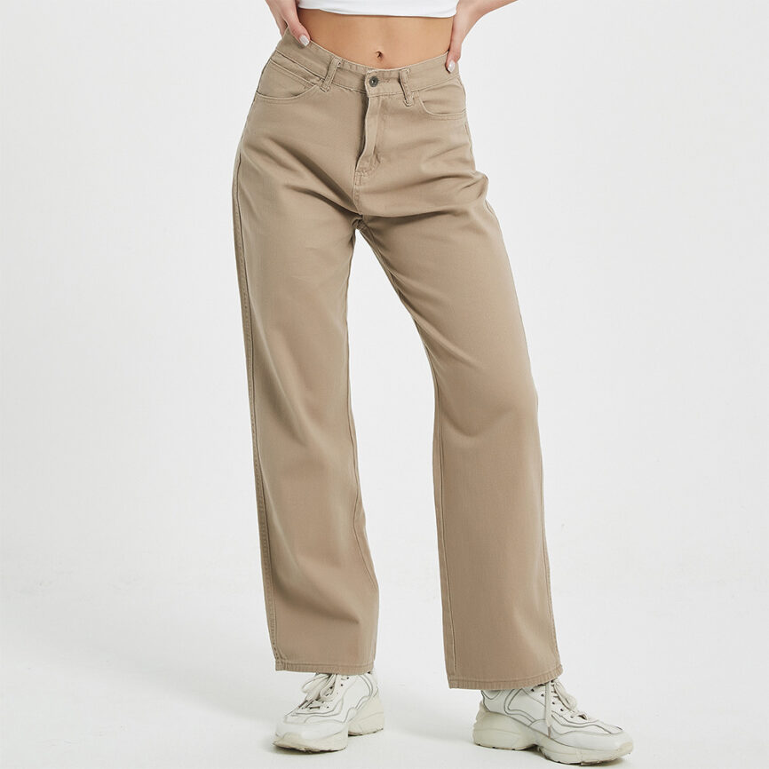 Classic Khaki Straight-Leg Pants