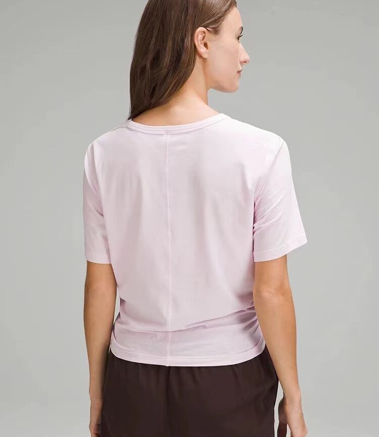 Casual Pink Knot-Front T-Shirt