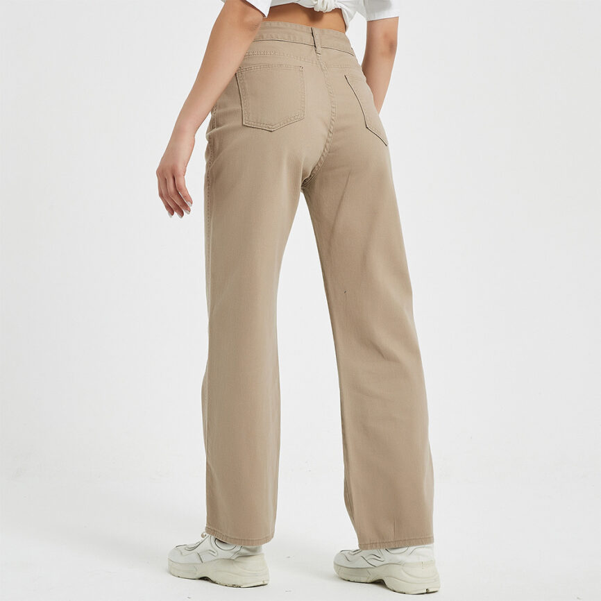 Classic Khaki Straight-Leg Pants