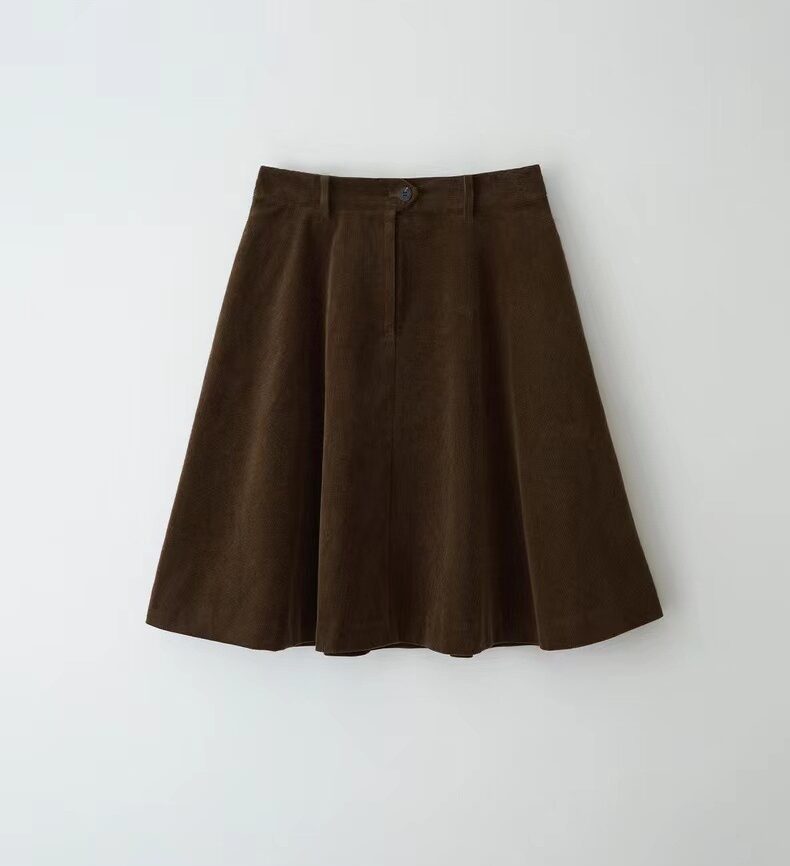 Classic Brown A-Line Knee-Length Skirt