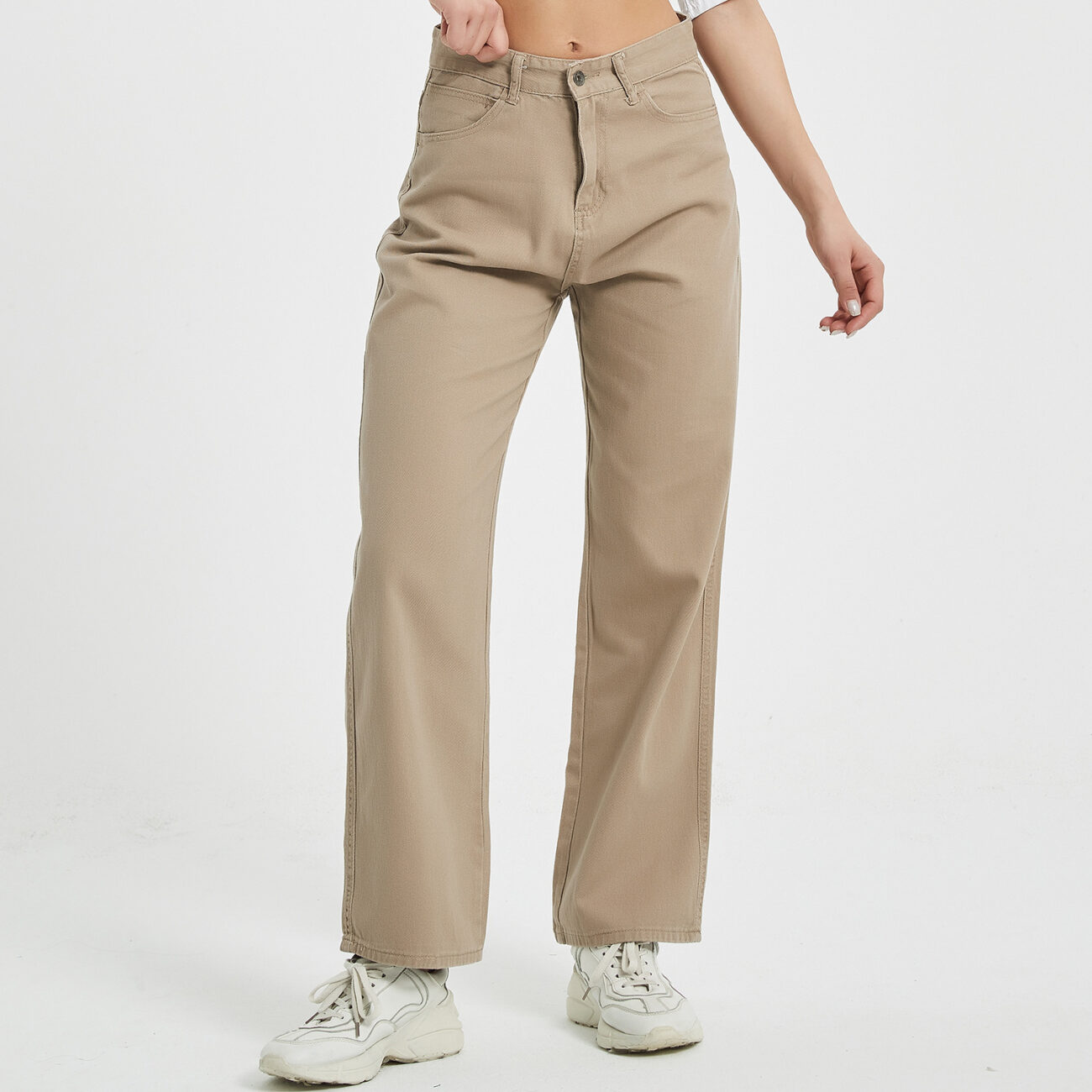 Classic Khaki Straight-Leg Pants